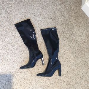 Le Chateau Stretch Patent Faux Leather Knee High Boots